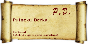 Pulszky Dorka névjegykártya